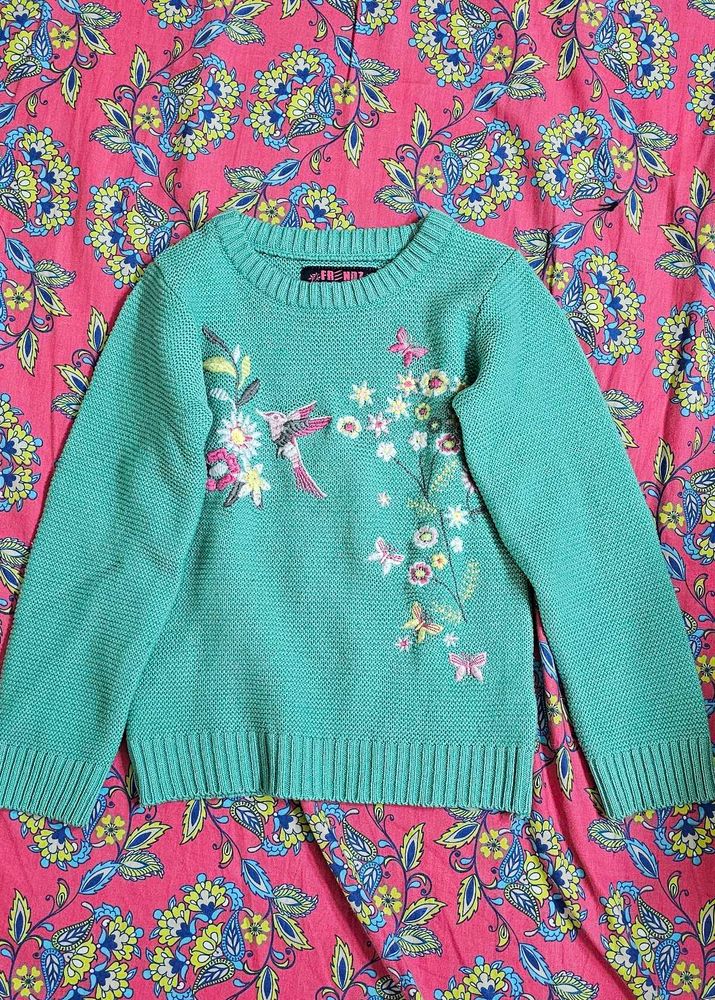 Embroidered Bird Sweater