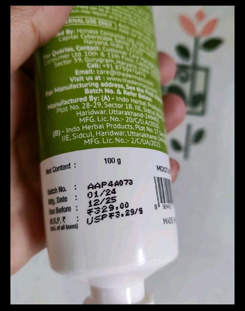 This Is The Th Derma Co. Moisturizer.