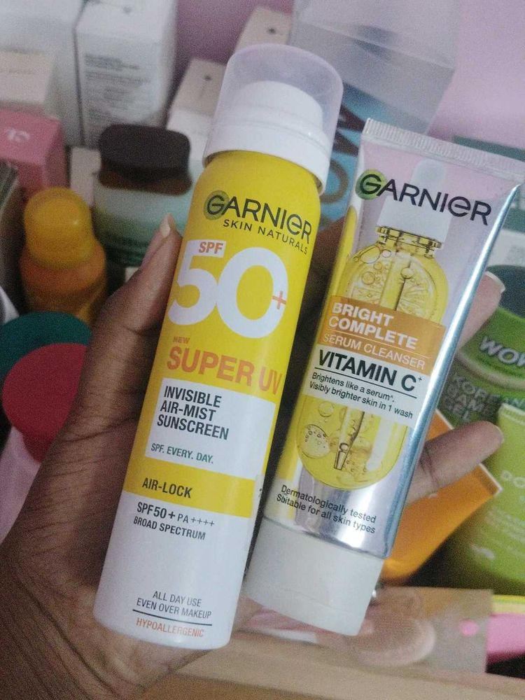 Garnier Facewash And Sunscreen