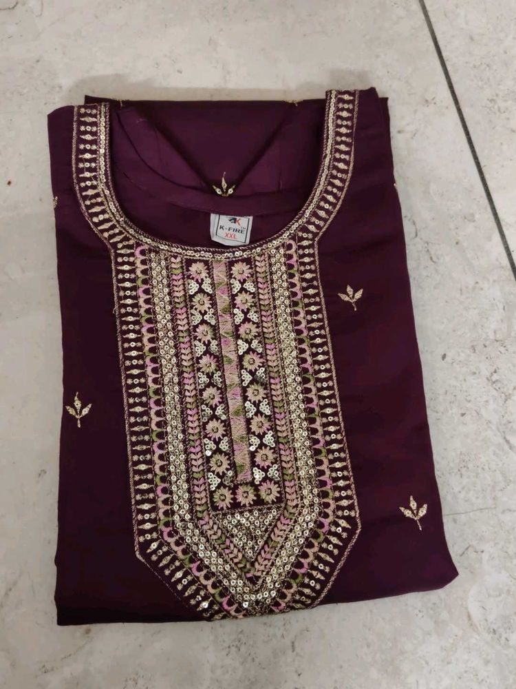 New Purple Embroidered kurti
