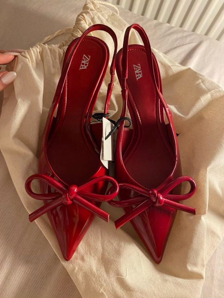 Zara Patent Bow Heels