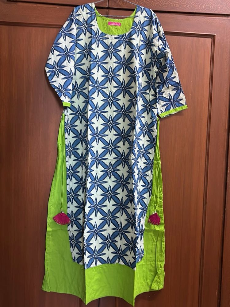 Floral Print Layered Kurta/Dress