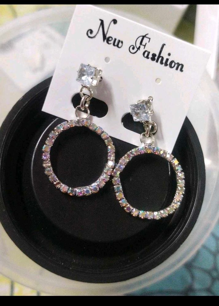 Sparkling Circle Earrings