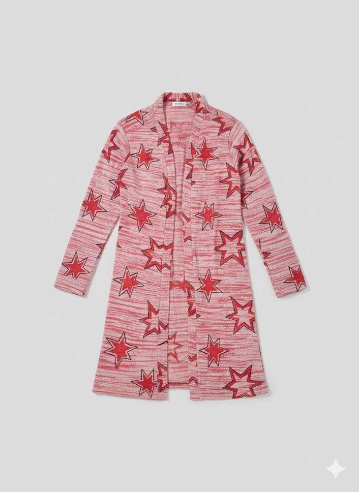 Star Print Duster Cardigan