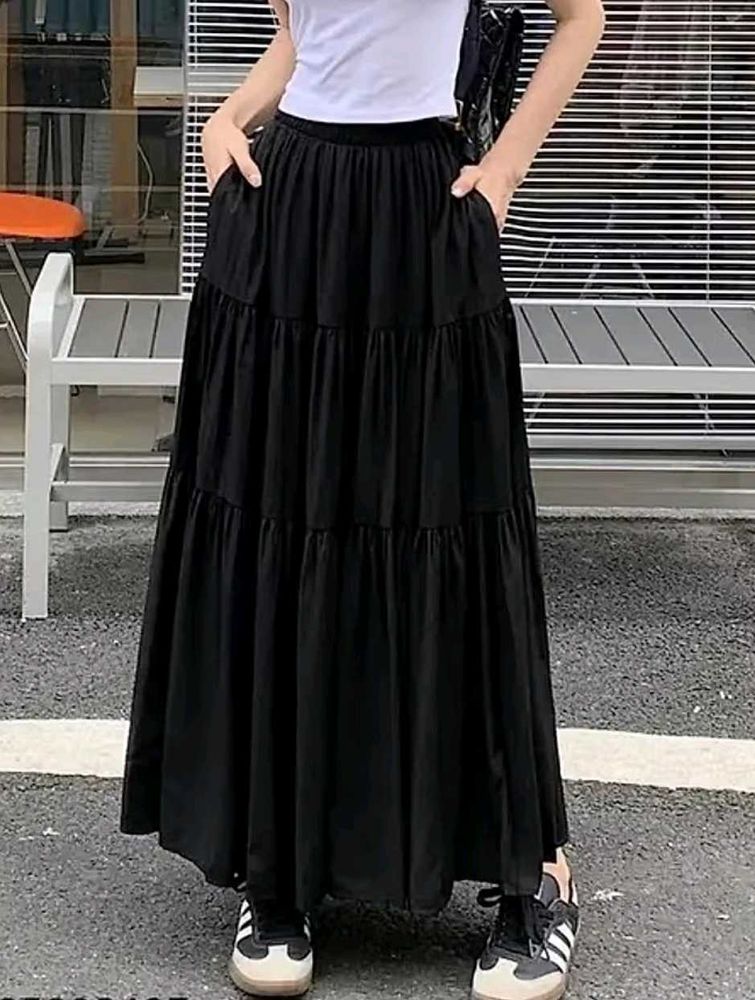 Cute Regular Black Skirt