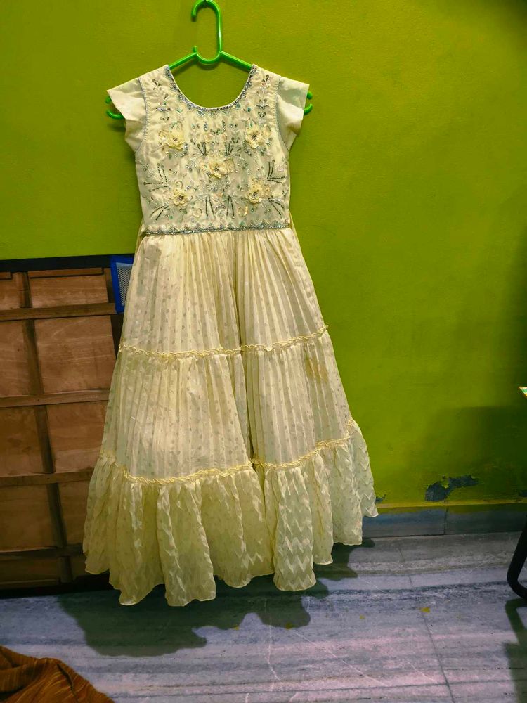 lemon yellow partywear dress