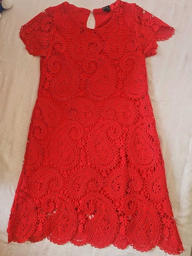 Red Lace Dress-Dubai Purchased