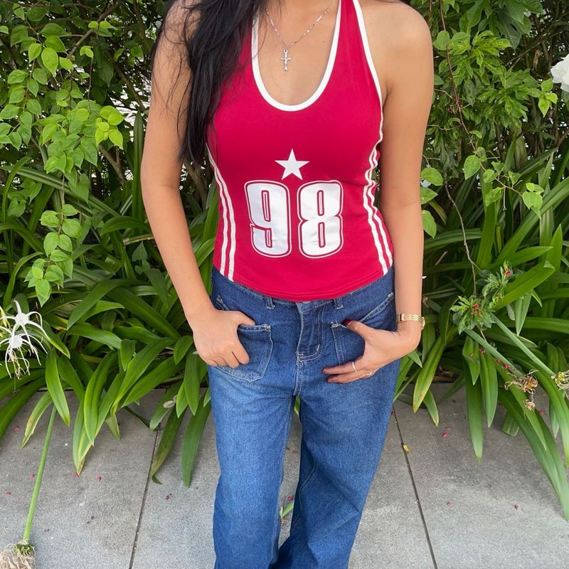 Savana Red Halter Neck Top