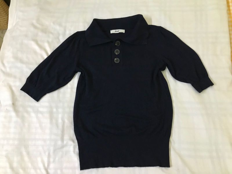 Navy Soft knit top Bust 36