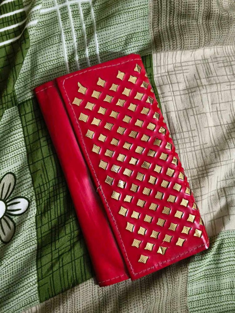 Red Studded Wallet