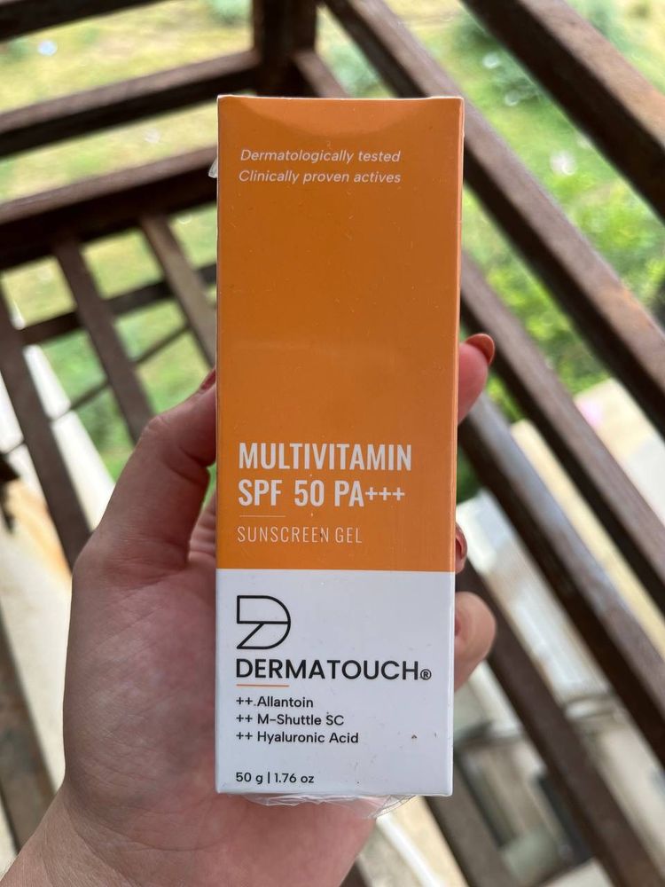 DERMATOUCH Multivitamin SPF 50 PA+++ Sunscreen Gel | UVA-UVB Protection |Zero White Cast | Unisex | 50G