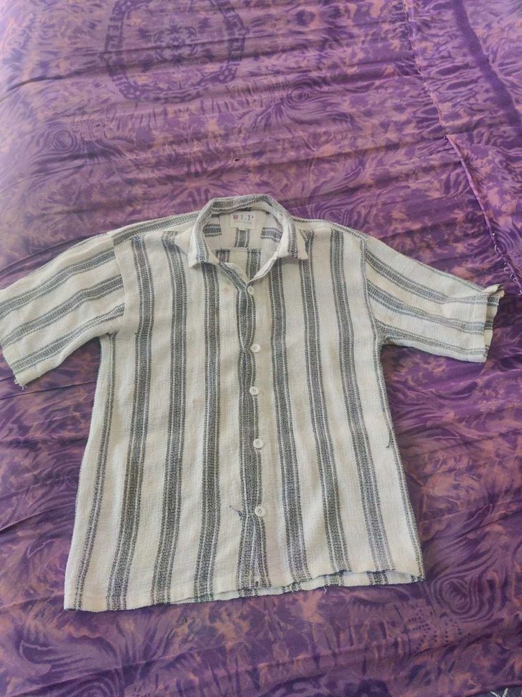Striped Short Sleeve Button-Down