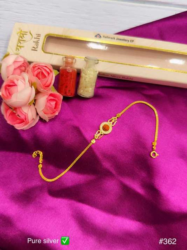 Rakhi Gold Polish Pure Silver 925