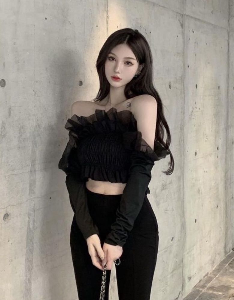Imported Ruffled Off-Shoulder Top