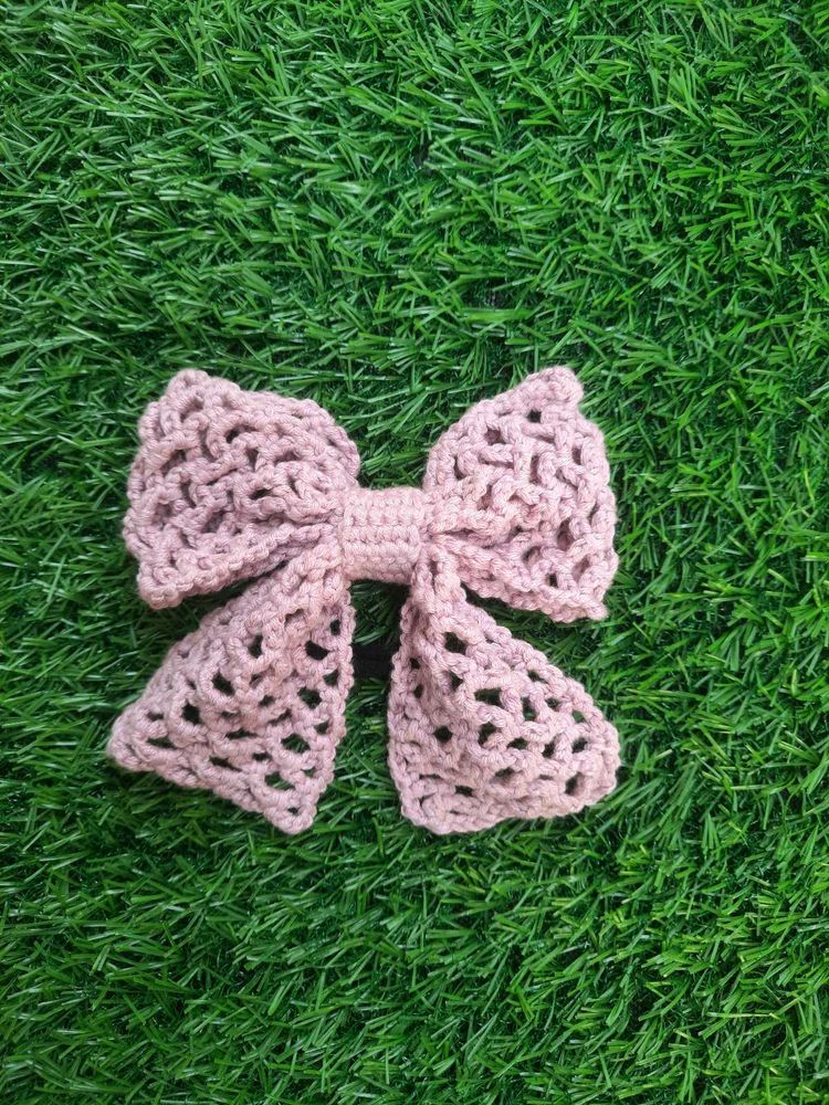 Handmade Crochet Bow Hair Tie