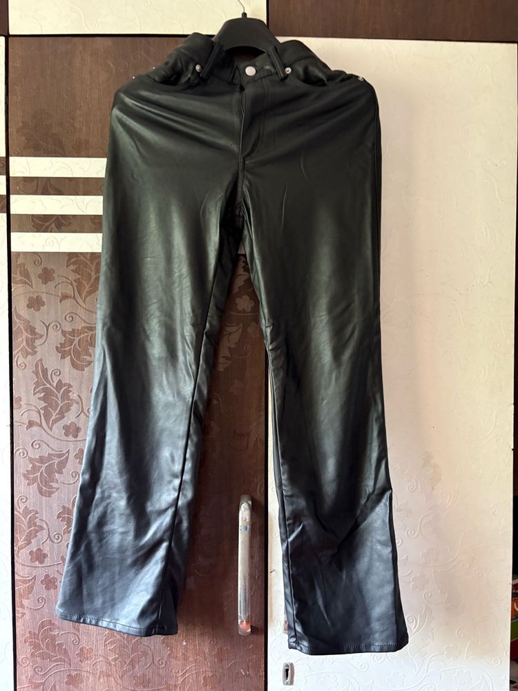 Black Faux Leather Pants