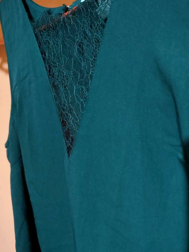 Emerald Green Lace Back Tank