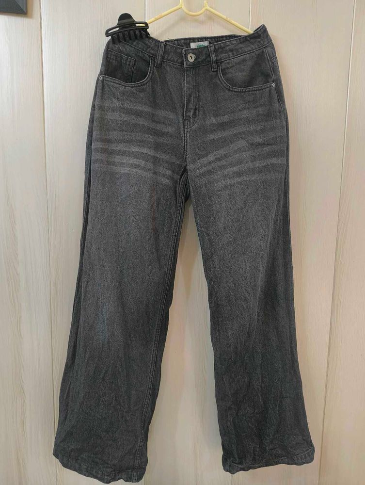 Gray Wide Leg Baggy Aesthetic Denims🦢