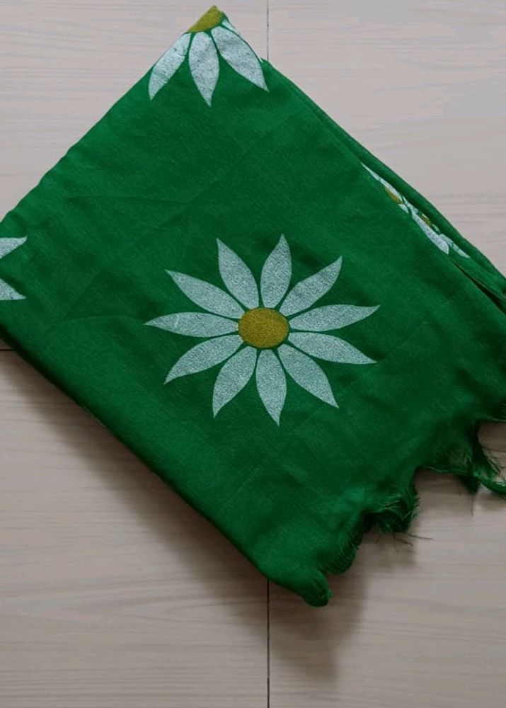 Floral Print Sunflower Saree