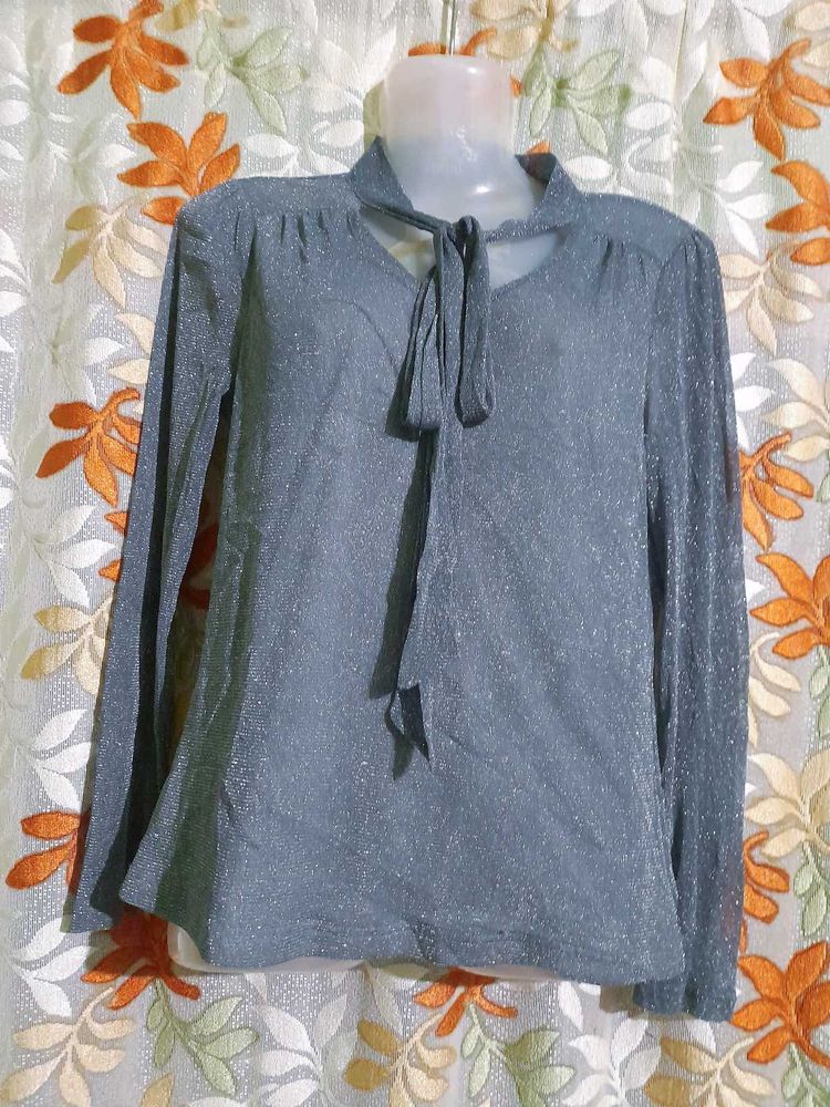 Elegant Tie-Neck Blouse