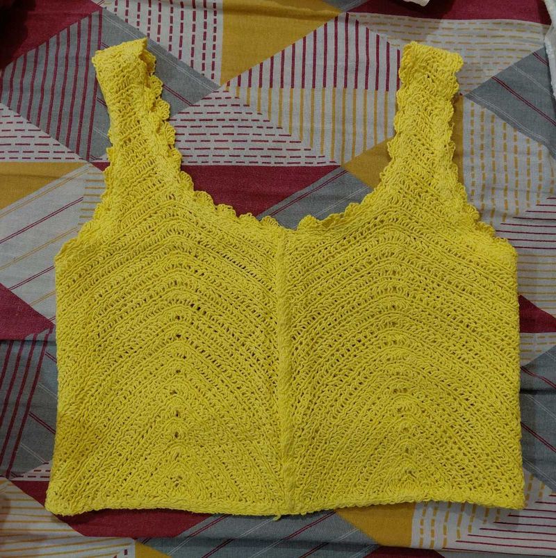 Yellow Crochet Tank Top