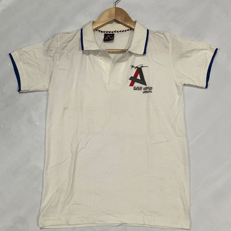 White Half-Sleeve Polo T-Shirt – Chest 36”