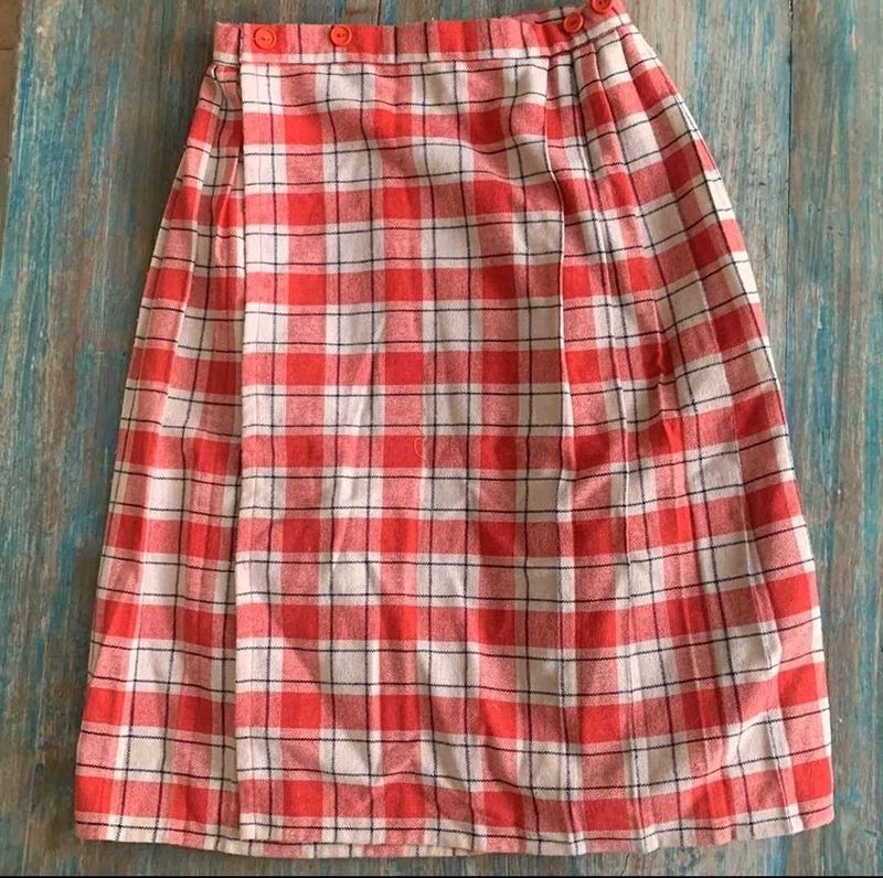 Wrap Around Check Skirt