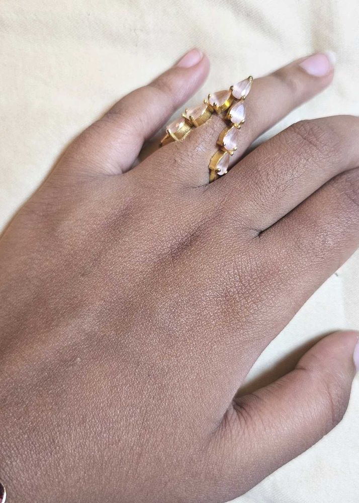 Rose Quartz Gold Ring