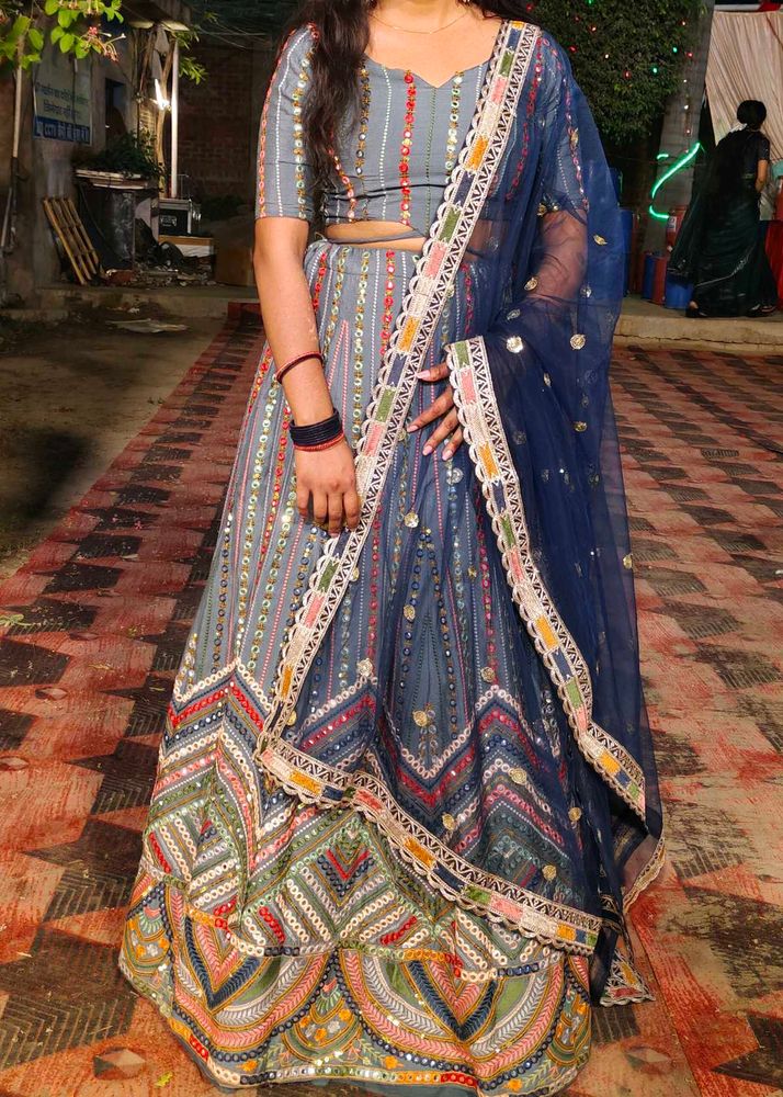 Lehenga With Stitched Designer Blouse And Dupatta