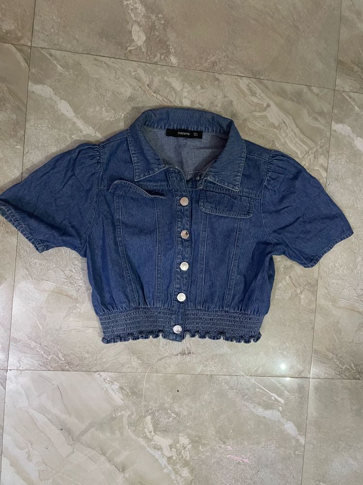 Denim Cropped Top