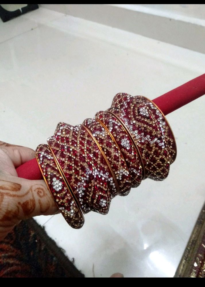 Maroon Bangle Set