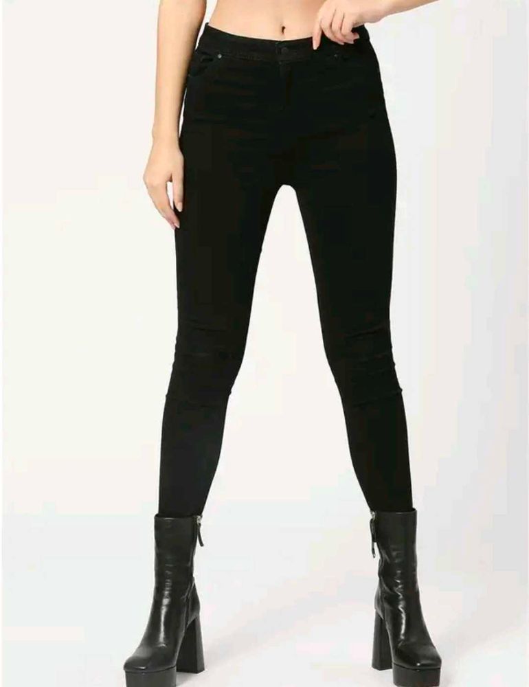 Women Slim High Rise Black Jeans