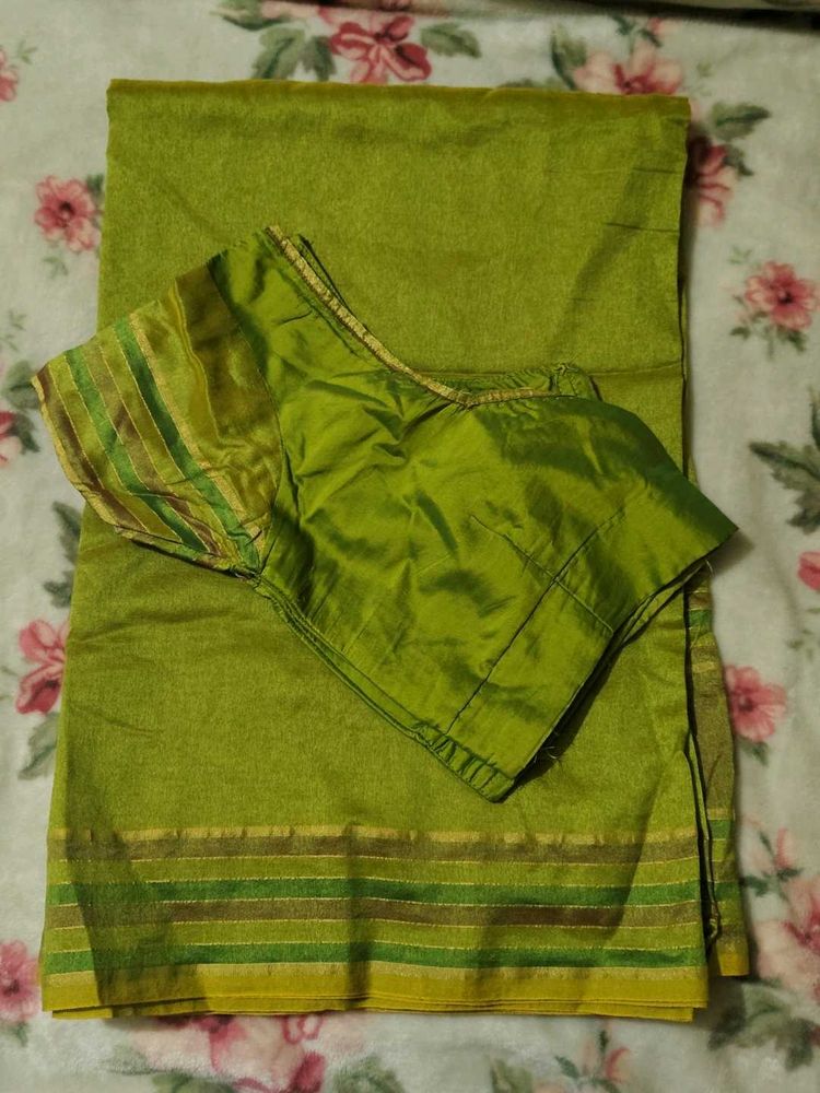 🔥 Sale 🔥 Green Saree with Blouse