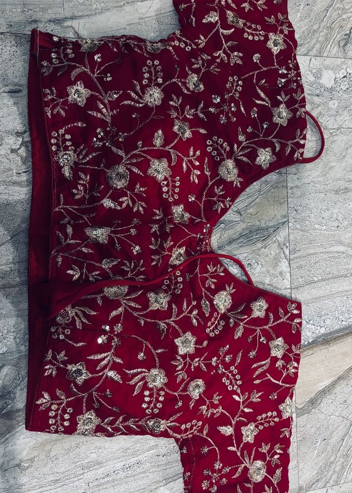 Embroidered Maroon Blouse