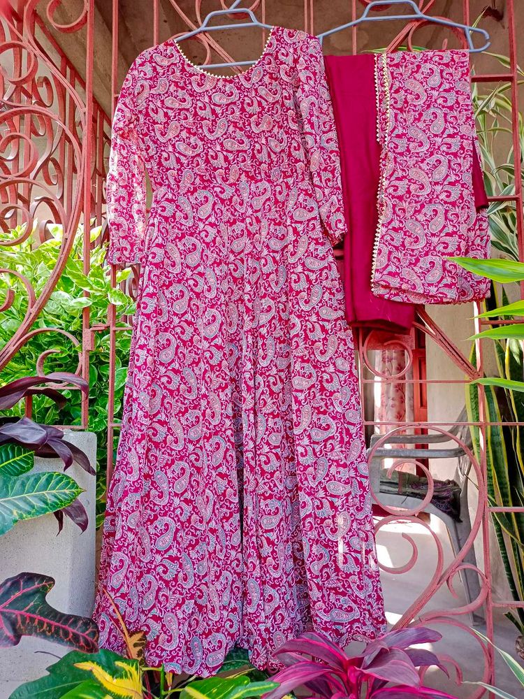 Printed Anarkali Kurta Suit Set