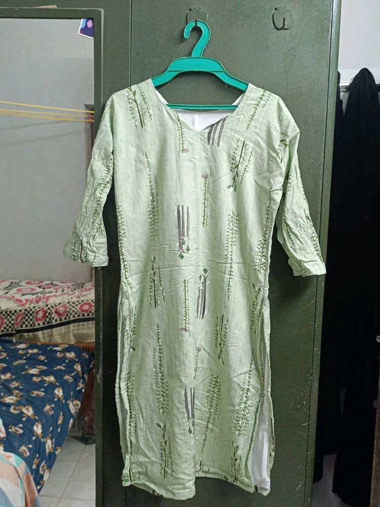 Green Printed Kurta