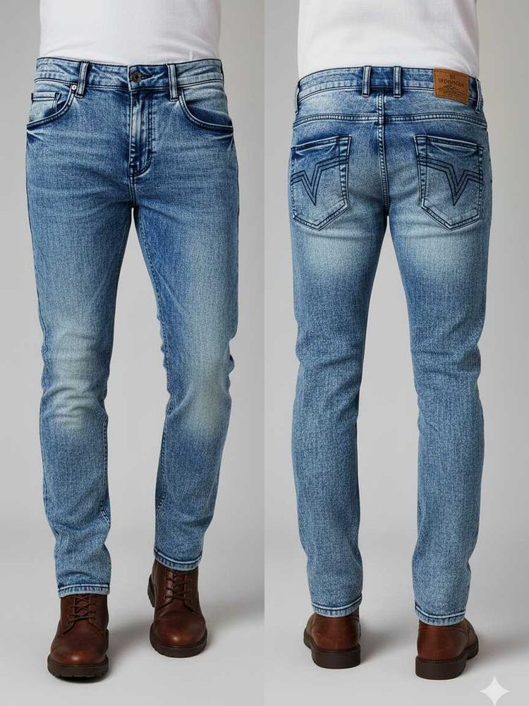 Light Blue Jeans Slim Fit Denim Pants