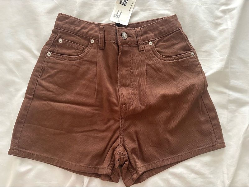 NWT H&amp;M Brown Denim Shorts