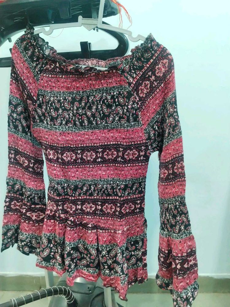 Floral Print Off-Shoulder Top