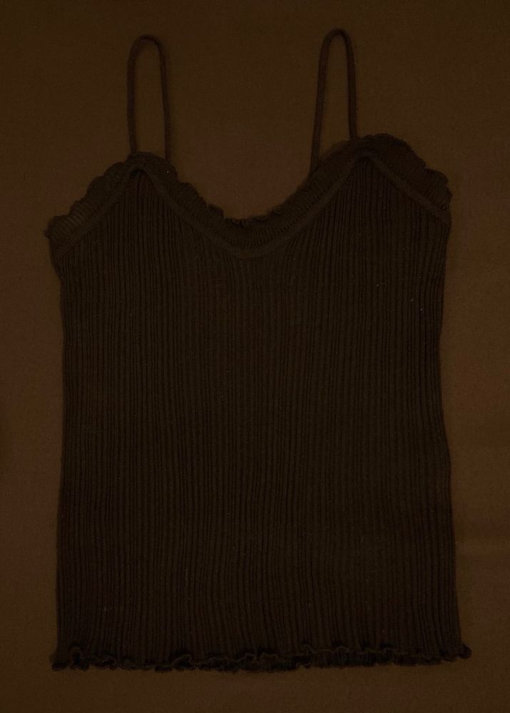 Black ribbed Tank Top