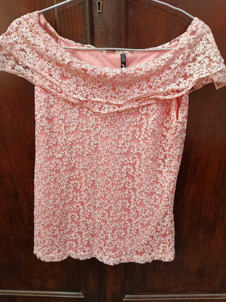 Pretty Pink Off Shoulder Top