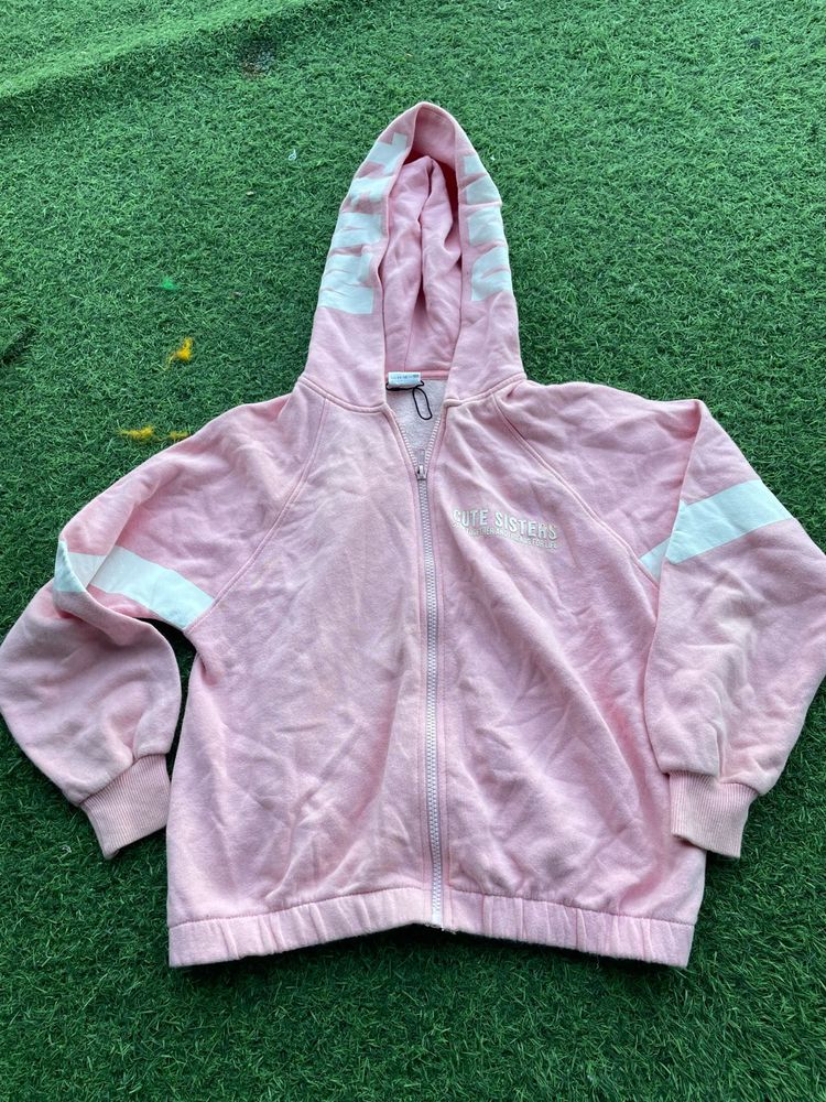 Pink Zip-Up Hoodie