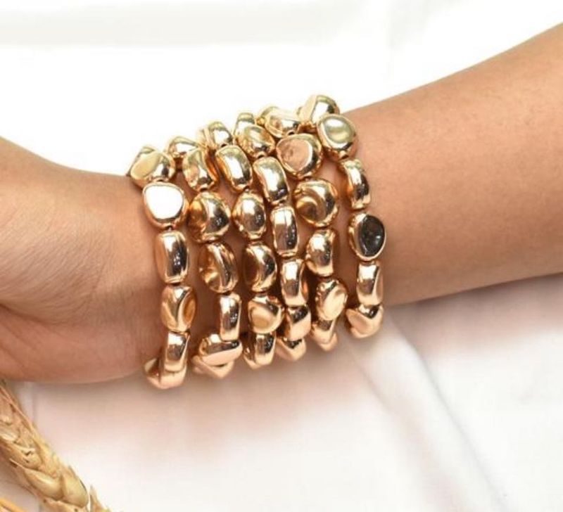TFC Satin Aura Gold Plated Bracelet (Set Of 2)
