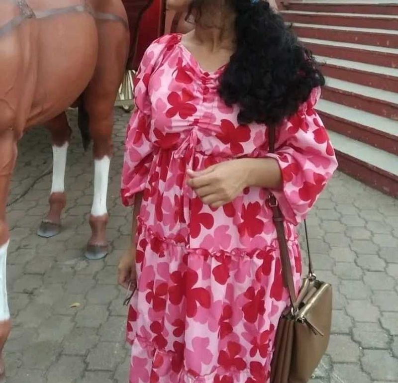 Floral Print Tiered Mini Dress