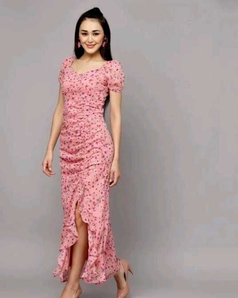 Floral Ruffle Hem Dress