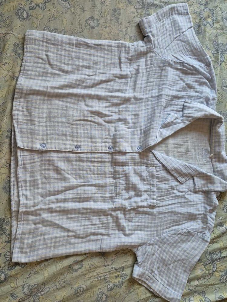 Gauze Button-Down Shirt