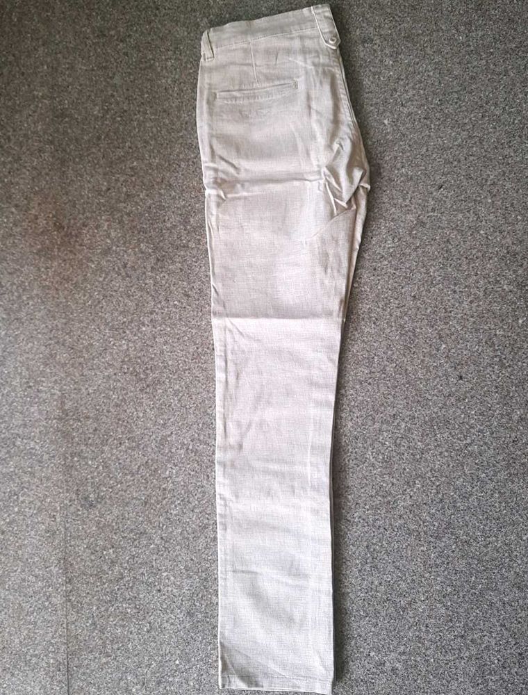 Beige Casual Pants