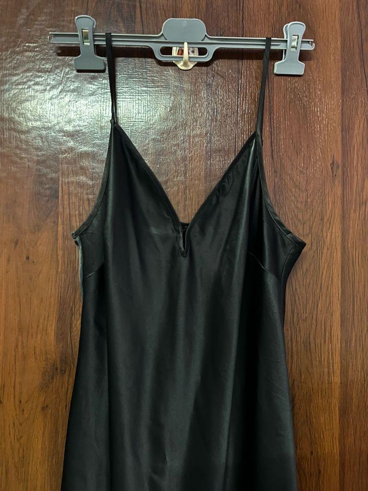 Sleek Black Slip Dress