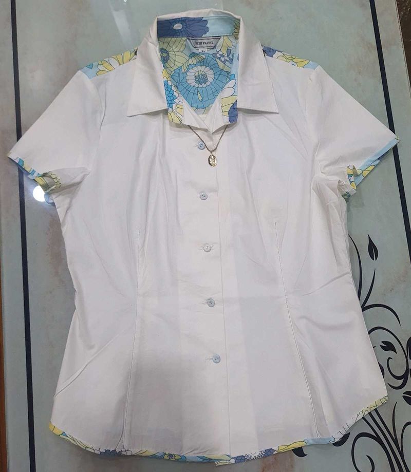 White Shirt With Beautiful Patchwork
