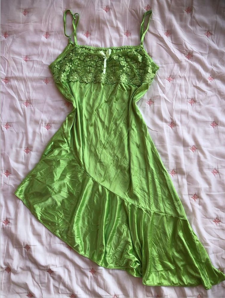 Green Lace Slip Dress